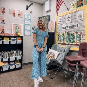 Blue Floral Maxi jumper